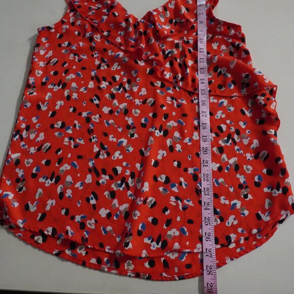 Hailey & Co Sleeveless V Neck and Back Blouse with Ruffles - Picture 3 of 6